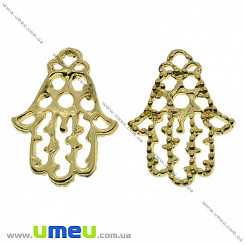 Підвіска метал. Рука Фатіми (Хамса), 22х16 мм, Золото (POD-022835)