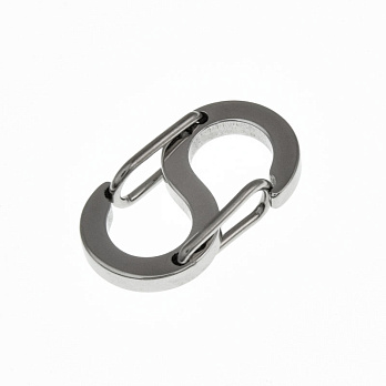 Застібка-конектор з нерж. сталі, 16,5х9 мм, Темне срібло (STL-058472)