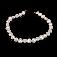Намистини Перли річкові натуральні молочні, 5-7х7-9 мм (18 см) (BUS-053735)