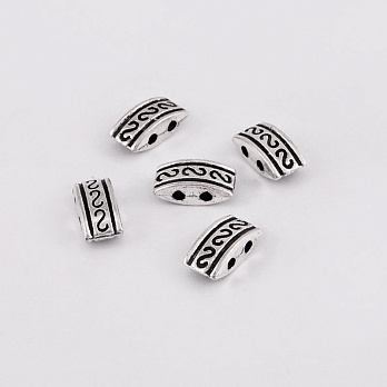 Намистини мет. на 2 отвори, 10х5 мм, Античне срібло (BUS-055365)