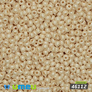 Бісер чеський 11/0, №46112, Бежевий світлий, Перламутровий (BIS-028438)