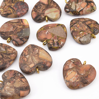 Подвеска Сердце, Синт. камень Яшма императорская, 20х20 мм (POD-058558)