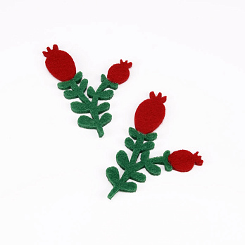 Декоративний виріб із фетру Шипшина, 7х4 см, Червона (FLT-056561)