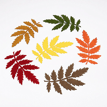 Декоративні вироби з фетру Листя горобини, 9х5 см, Мікс (FLT-051574)