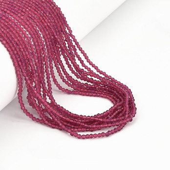 Бусины круглые граненые, 2 мм, Малиновые (BUS-057348)