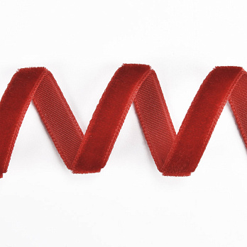 Стрічка оксамитова, 7 мм, Червона (LEN-013826)