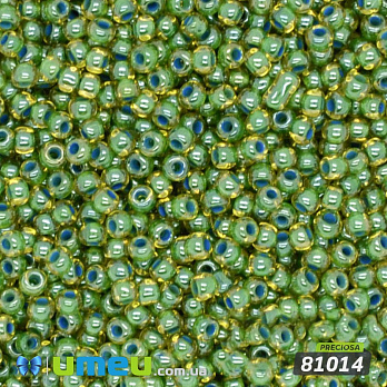 Бісер чеський №966/81014, Зелений, Хамелеон, 10/0 (BIS-019598)