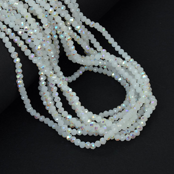 Бусины рондели, 3х2,5 мм, Белые AB (BUS-057507)