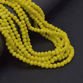 Намистини ронделі, 4х3,5 мм, Жовті (BUS-061255)