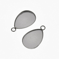 Основа крапля з нерж. сталі, 17х10,5 мм, 14х10 мм, Темне срібло (STL-059484)