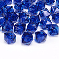 Бусины акриловые, Куб граненый, 10х9 мм, Синие темные, уп (20 шт) (BUS-054556)