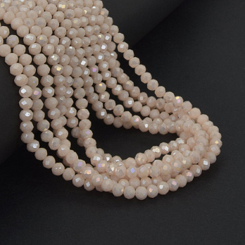 Бусины рондели, 4х3 мм, Бежевые АВ (BUS-057207)