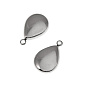 Підвіска з нерж. сталі Крапля, 17,2х11,2 мм, Темне срібло (STL-060676)