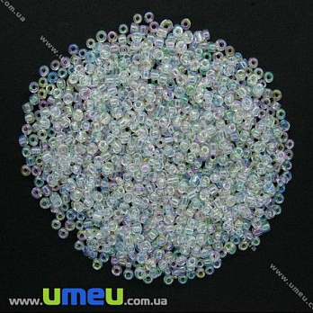 Бисер китайский средний, 8/0, Прозрачный АВ, 3 мм (BIS-007994)