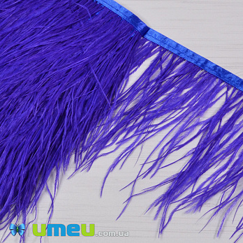 Пір'я страуса на стрічці, 10-15 см, Сині (PER-040313)