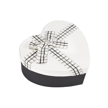 Подарочная коробка Сердце, 18,5х16,5х7,5 см, Черно-белая (UPK-060631)