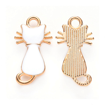 Підвіска метал. Котик білий, 21х12 мм, Золото (POD-053880)