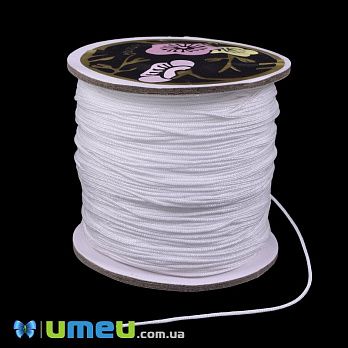 Нейлоновий шнур (для браслетів Шамбала), 0,8 мм, Білий (LEN-047088)