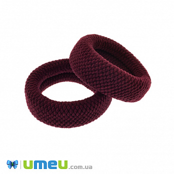 Резинка для волос микрофибра фактурная, 50 мм, Бордовая (OSN-041720)