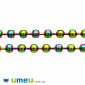 Ланцюг з кульками з нержавіючої сталі, Різнокольоровий, 2,5 мм, 1 м (STL-046968)
