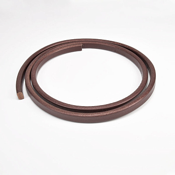 Шкіряний шнур пресований, 10х6 мм, Коричневий (LEN-058979)