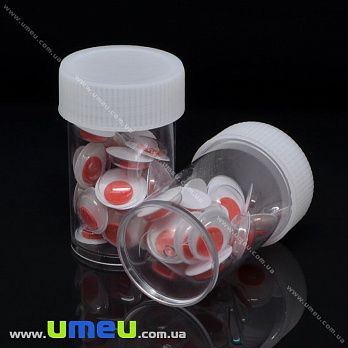 Оченята клейові круглі, 12 мм, Червоні (DIF-037222)