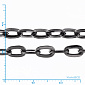 Ланцюг, Чорний, 6,5х4 мм (ZEP-056052)