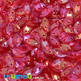 Пайетки Индия лодочка, 9х5 мм, Красные АВ (PAI-038075)