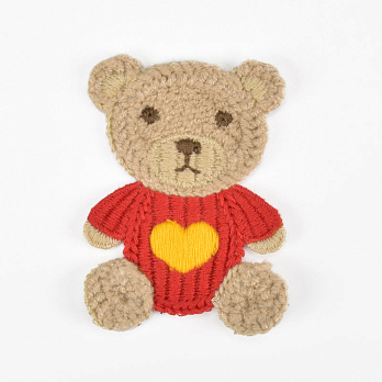 Аппликация пришивная Мишка, 7х5 см, Бежевая (APL-061517)