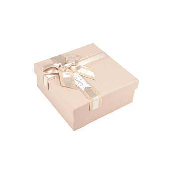 Подарочная коробка Квадратная, 15х15х6,5 см, Бежевая (UPK-060618)
