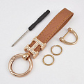 Брелок, 13х3,5 см, Коричневый, Искусственная кожа, Золото (OSN-058512)