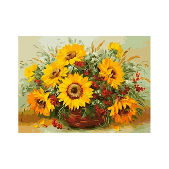 Набор алмазной живописи на подрамнике 30х40 см, Букет с подсолнухами (SXM-052398)