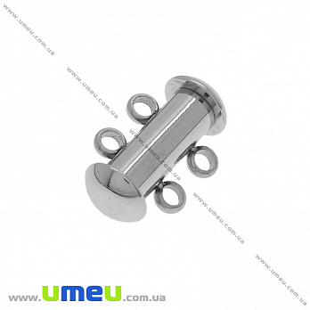 Замок cлайдер на 2 нити из нерж. стали, 15х10 мм, Темное серебро, 1 шт (STL-034900)