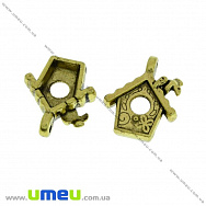 Подвеска метал. Скворечник, 15х13 мм, Античное золото (POD-031462)