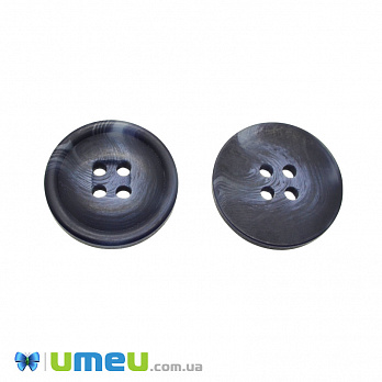 Пуговица пластиковая Круглая, 21 мм, Синяя темная (PUG-046674)