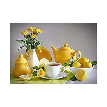 Набор алмазной живописи на подрамнике 50х40 см, Чай с лимоном (SXM-061175)