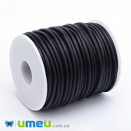Шнур каучуковий порожнистий, 3 мм, Чорний, 1 м (LEN-040196)