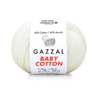 Пряжа Gazzal Baby Cotton №3410, 50 г, 165 м, Кремовая (YAR-062509)