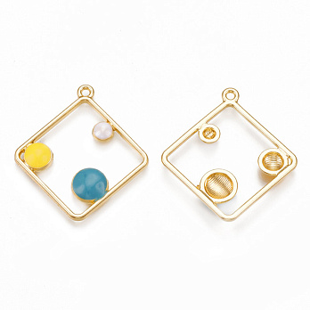 Підвіска метал. Ромб, 35,5 х32,5 мм, Світле золото (POD-053563)