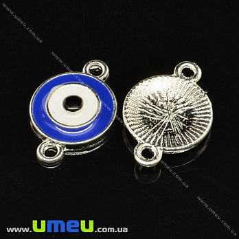 [Архів] Конектор металевий Оберіг, 18х12 мм, Синій, Світле срібло (KON-020271)