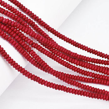 Намистини Бірюза пофарбована, Синт. камінь, 4,5х2 мм, Круглі плоскі (BUS-057524)