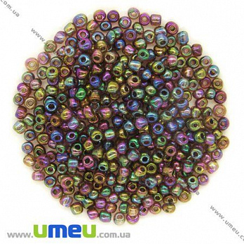 Бісер китайський великий, 6/0, Бузковий АВ прозорий, 4 мм (BIS-008636)