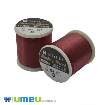 Нитка для бісеру Miyuki 08, Червона, 50 м (MUL-045284)