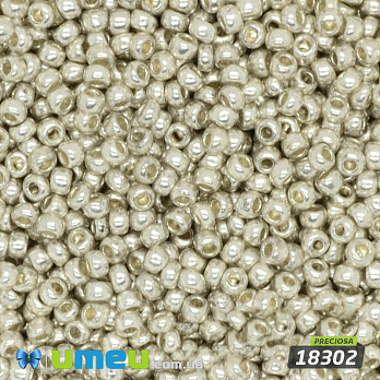 Бісер чеський №908 / 18302, Срібло, Металізований, 10/0 (BIS-019556)