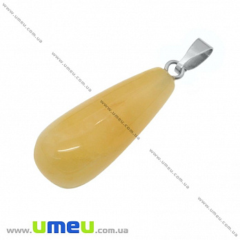 Підвіска Крапля з натурального каменю, Кварц жовтий, 34х10 мм (POD-014432)
