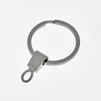 Кільце для ключів з тримачем, Темне срібло, 30 мм, 45 мм (OSN-059397)