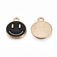Подвеска метал. Смайлик черный, 14,5х12 мм, Светлое золото (POD-053542)