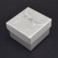 Коробочка Квадратна під колечко, 5х5х3,5 см, Срібляста (UPK-060587)