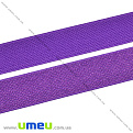 Резинка плоска з люрексом 25 мм, Фіолетова, 1 м (LEN-034392)