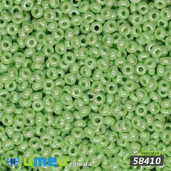 Бісер чеський №590 / 58410, Салатовий світлий, Перламутровий, 10/0 (BIS-005701)